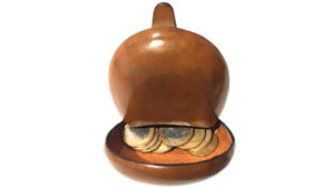 Tacco portamonete in vera pelle realizzato a mano